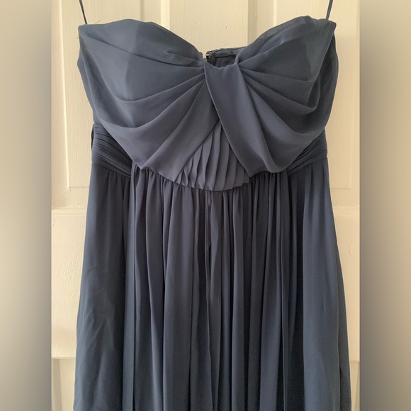 Birdy Grey Slate Blue Chiffon Grace Bridesmaid Dress - Picture 4 of 7